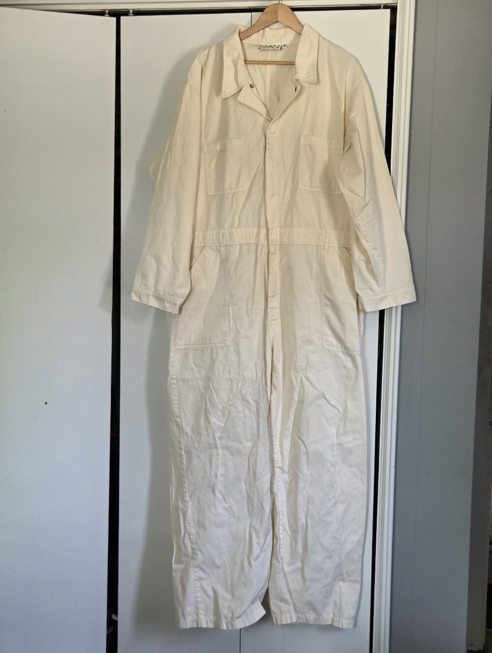 Big Bud Press Cream Utility Workwear Jumpsuit